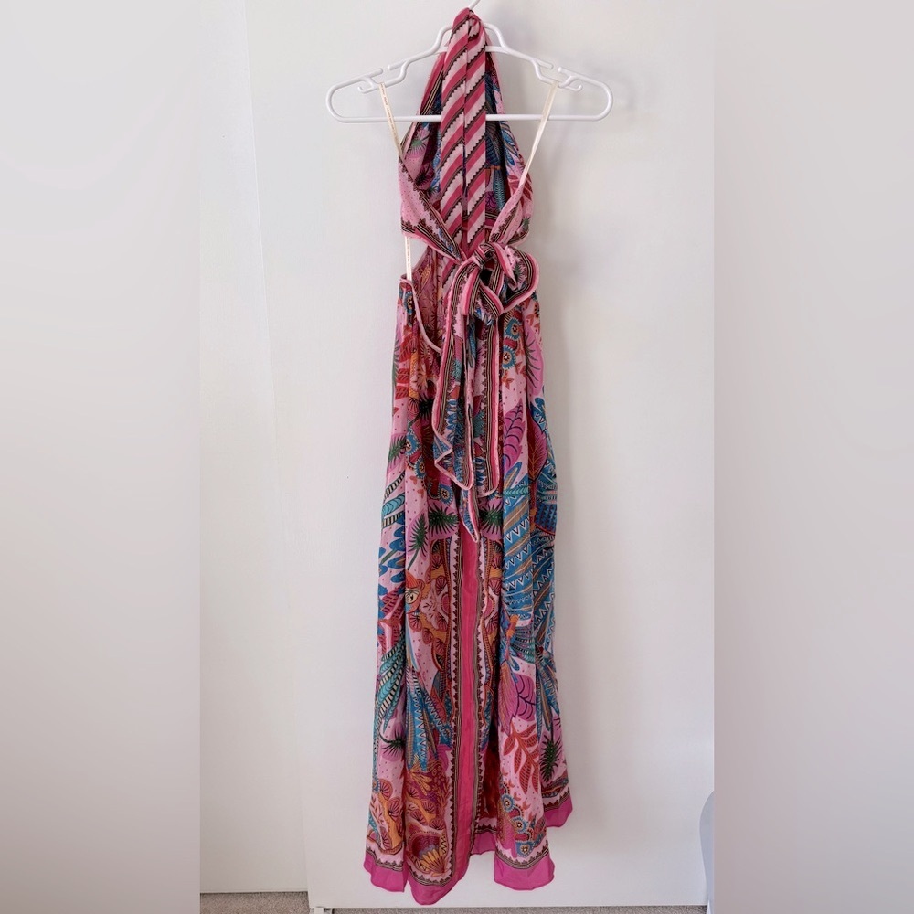 NWT Anthropologie Farm Rio Macaw Scarf Maxi Dress - Picture 5 of 14